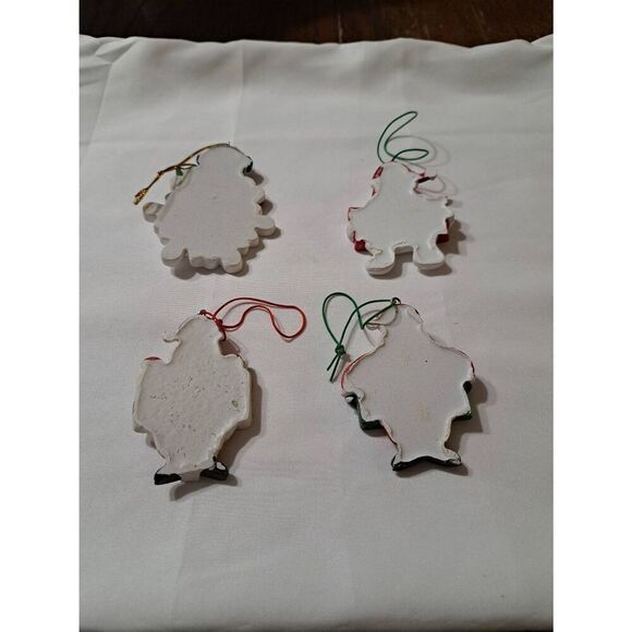 Vintage Lot 4 Holiday Christmas Tree Ornaments Gift Tags You Personalize Craft - Picture 6 of 6